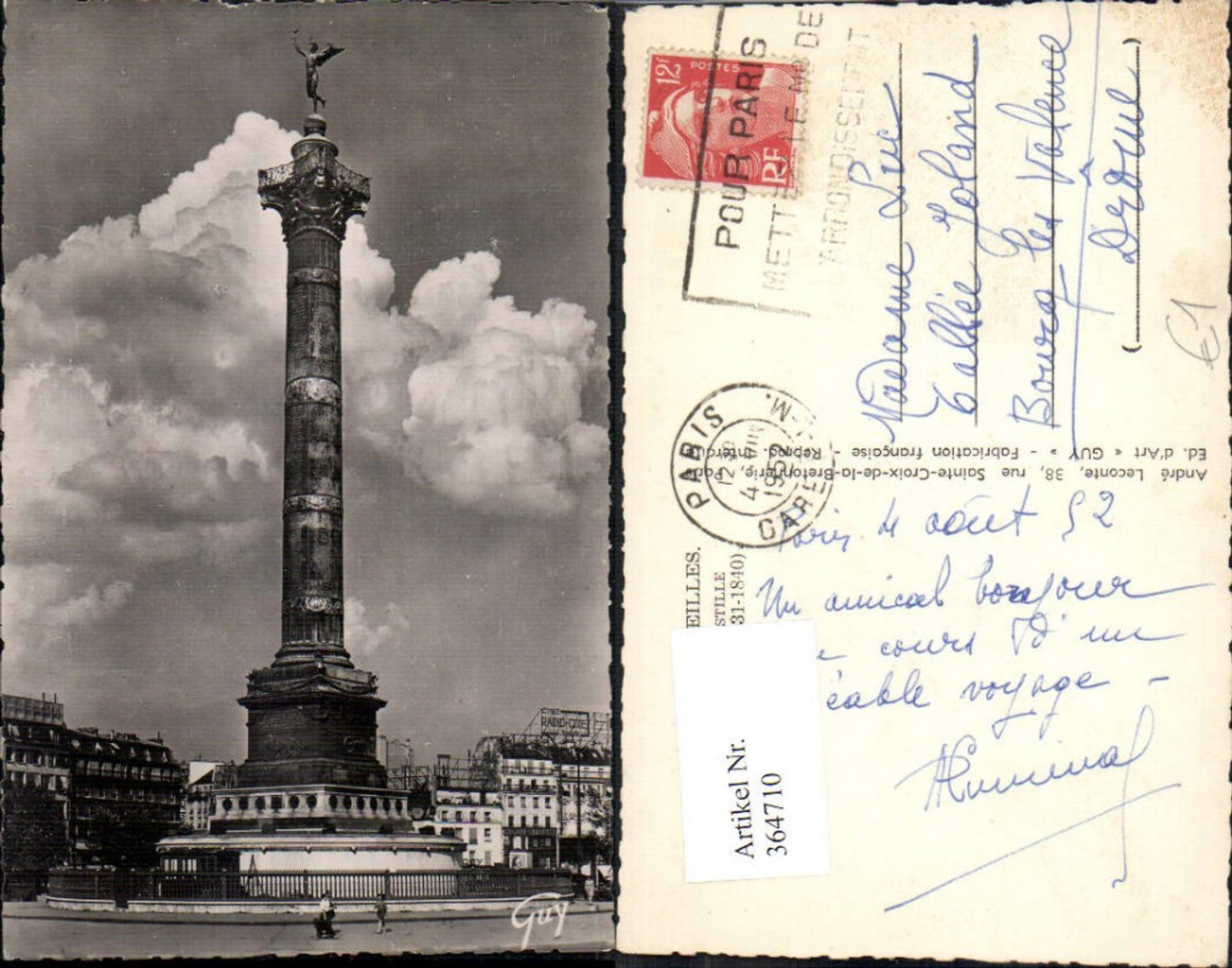 364710,Statue Paris et ses Merveilles Place Place de la Bastille et Colonne de Juillet