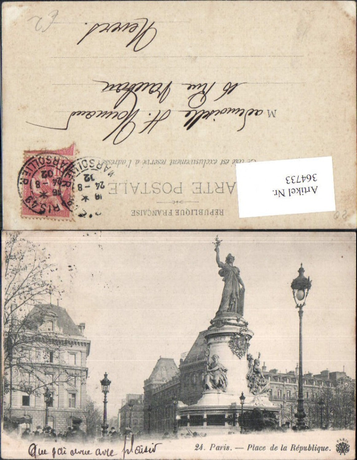364733,Statue Paris Place de la Republique