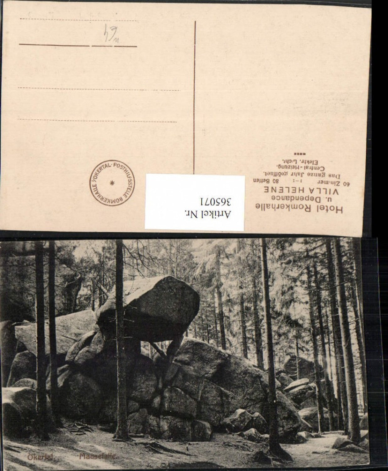 365071,Okertal im Harz b. Vienenburg Mausefalle Felsen