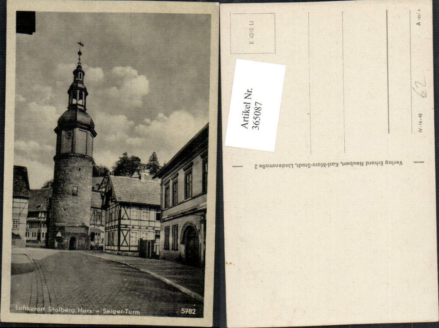 365087,Stolberg im Harz Seiger-Turm Straßenansicht