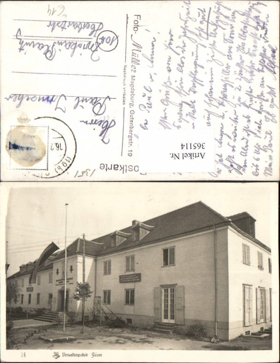 365114,Güsen Verwaltungsschule Schule Gebäude