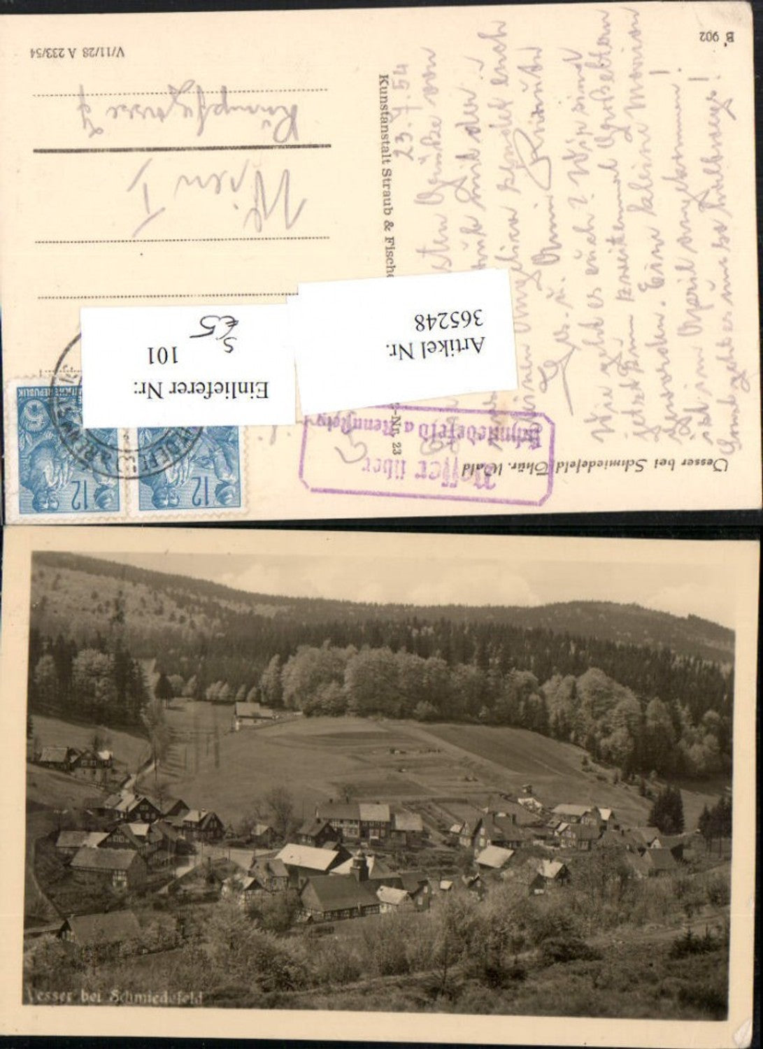 365248,Vesser Totale b. Schmiedefeld Posthilfsstempel