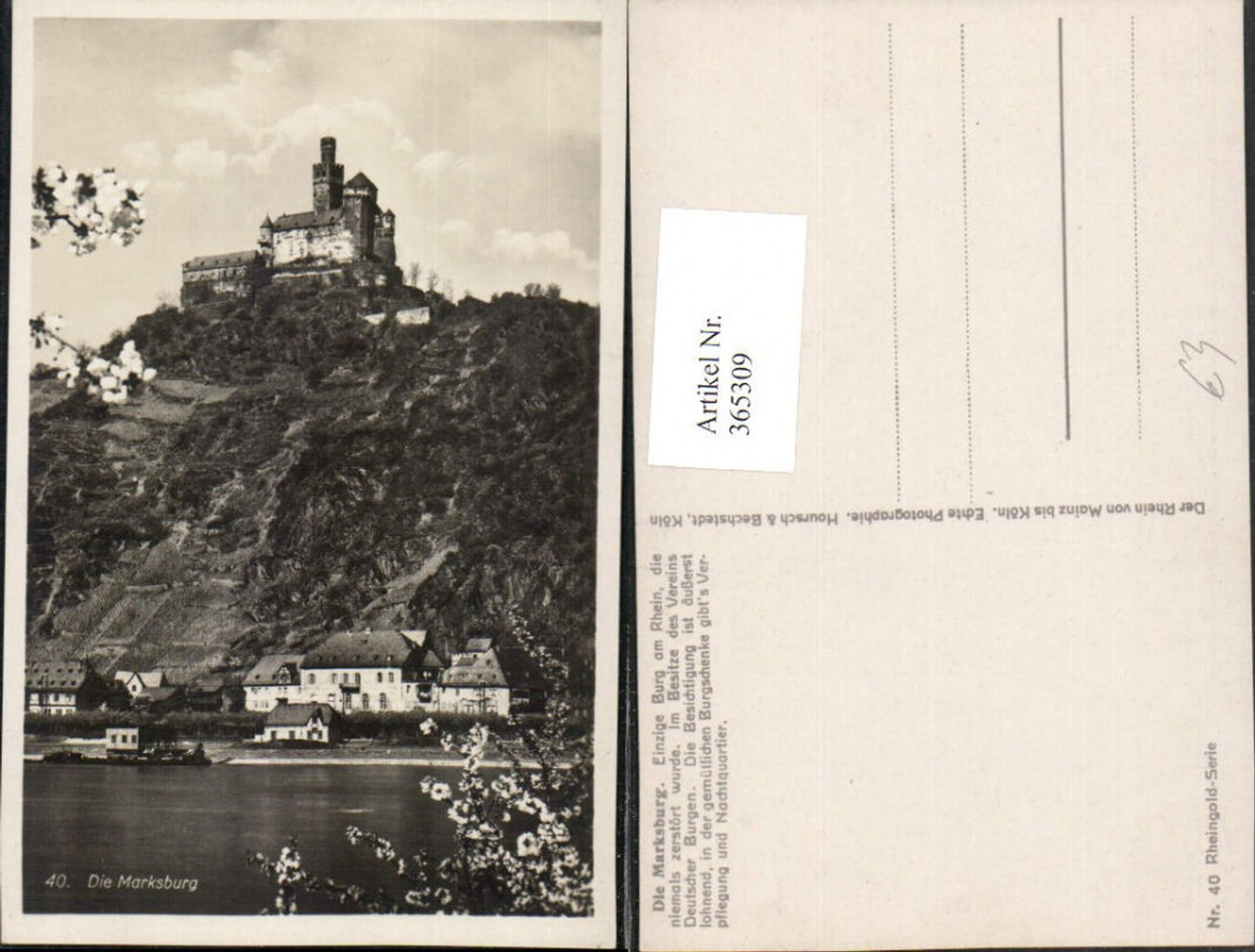 365309,Die Marksburg am Rhein b. Braubach