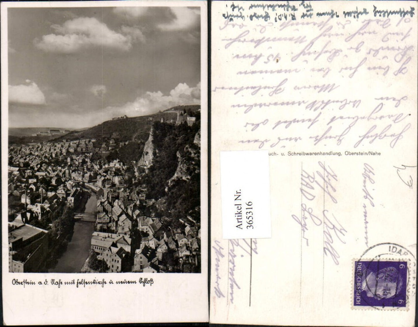 365316,Oberstein an d. Nahe Totale m. Felsenkirche u. Schloss
