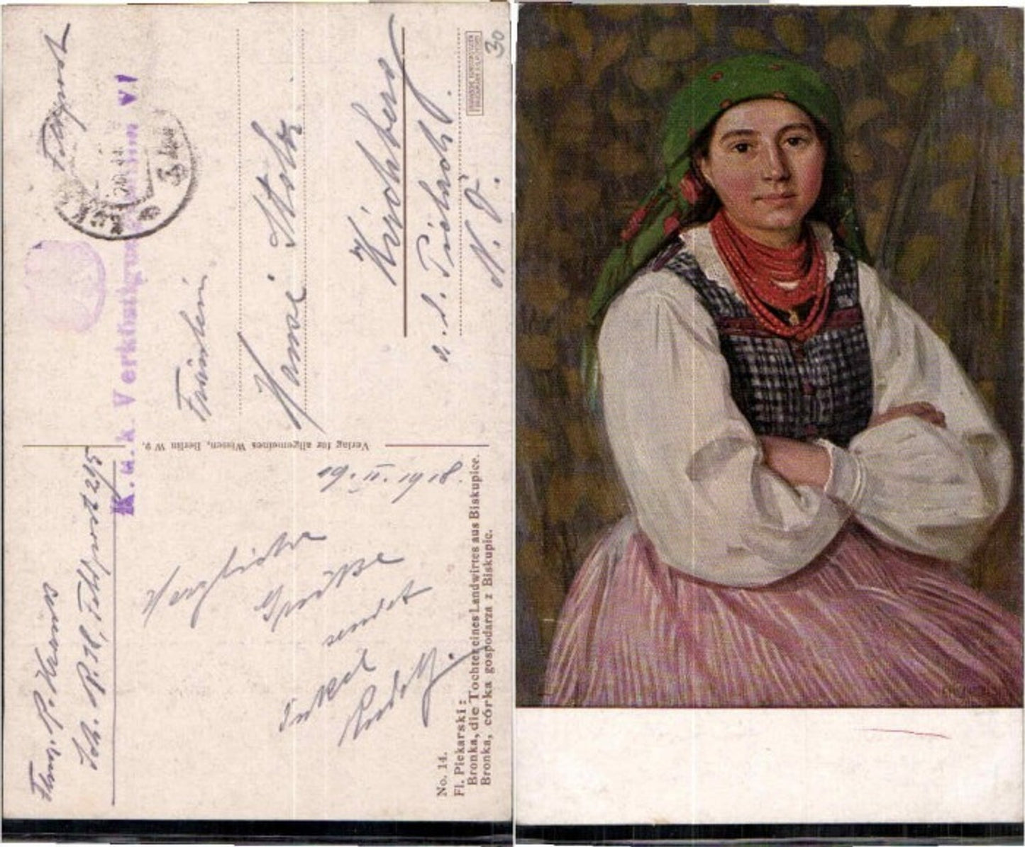 63998,F. Piekarski Bronka aus Biskupice Bauern Tochter