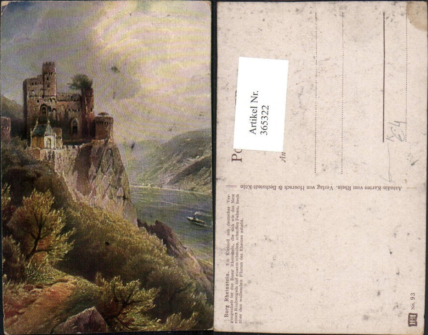 365322,Künstler AK Astudin Burg Rheinstein b. Trechtingshausen