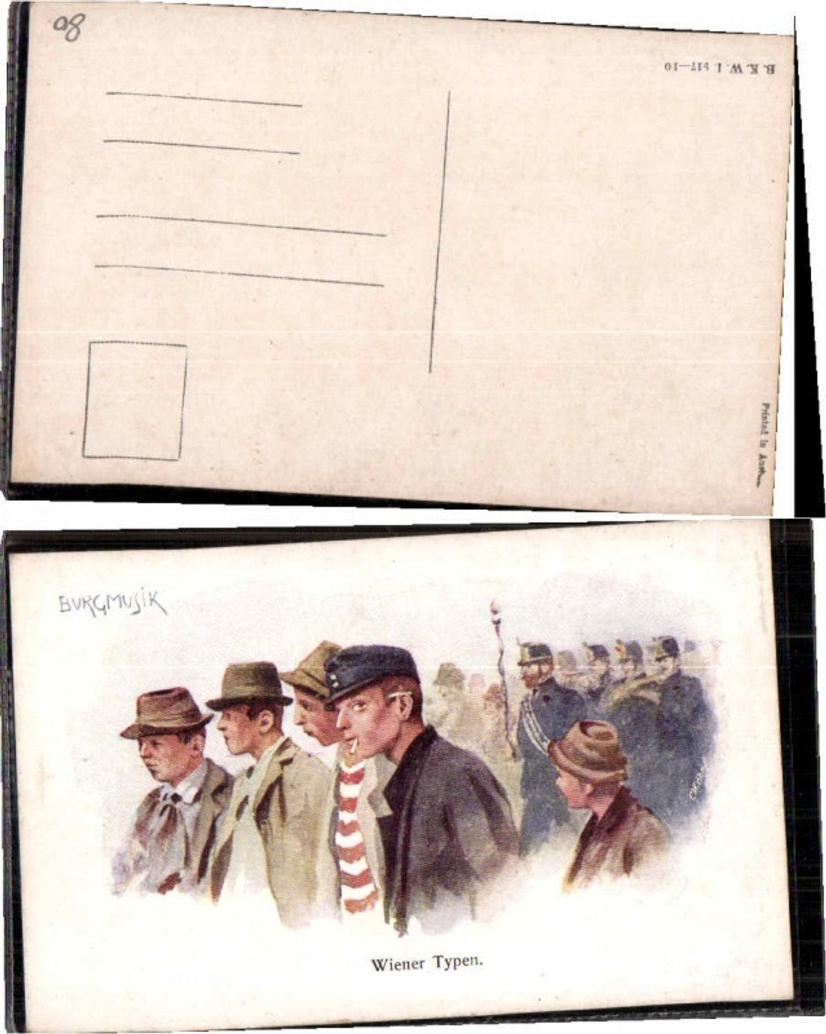 64023,Karikatur Wiener Typen Burgmusik B.K.W.I 917-10