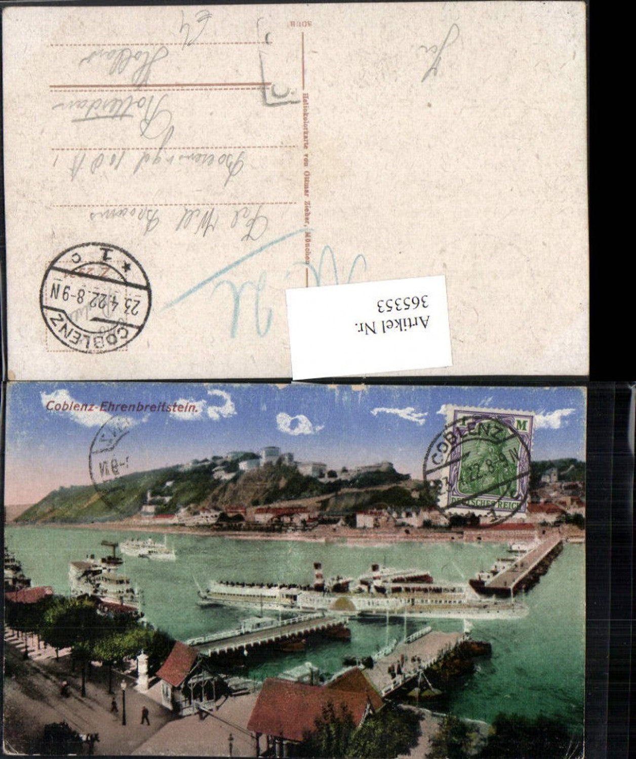 365353,Coblenz Koblenz Festung Ehrenbreitstein Dampfer