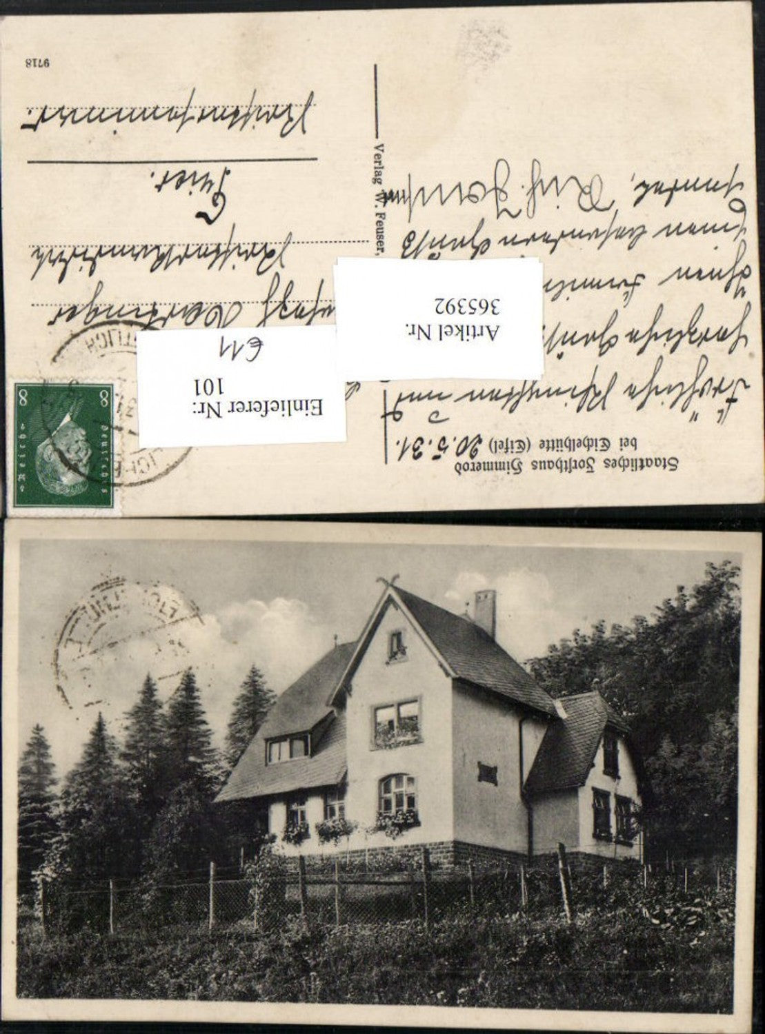 365392,Forsthaus Himmerod b. Eichelhütte in d. Eifel