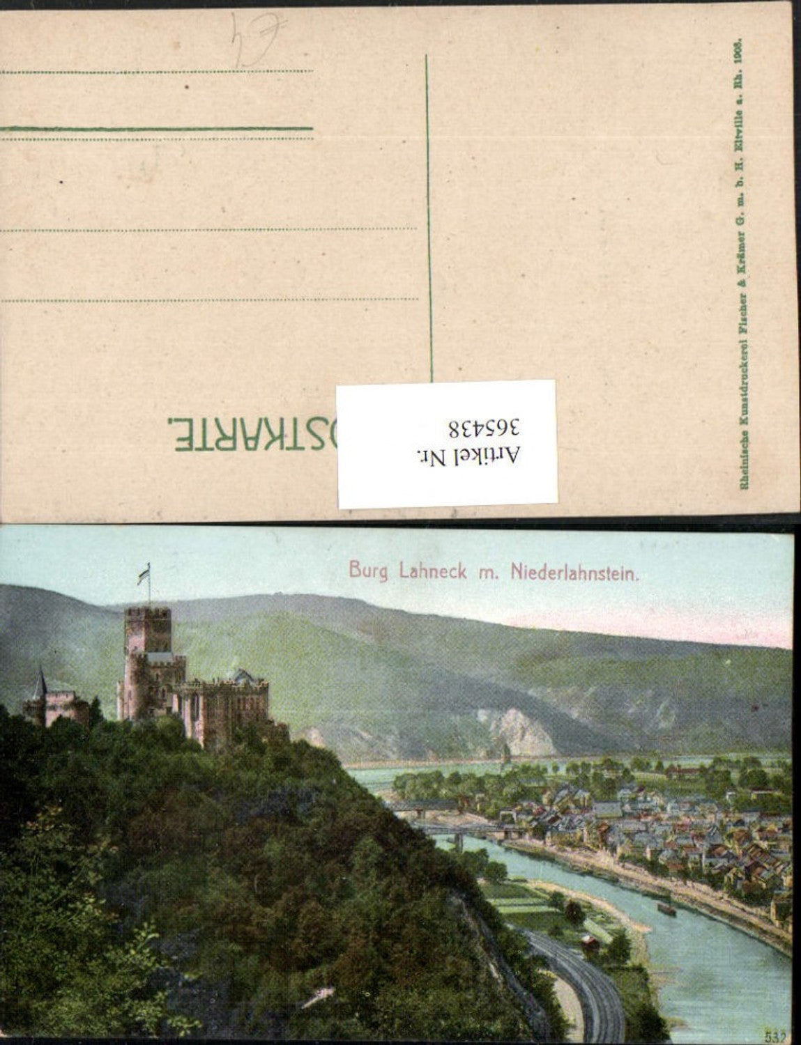 365438,Burg Lahneck m. Niederlahnstein Totale