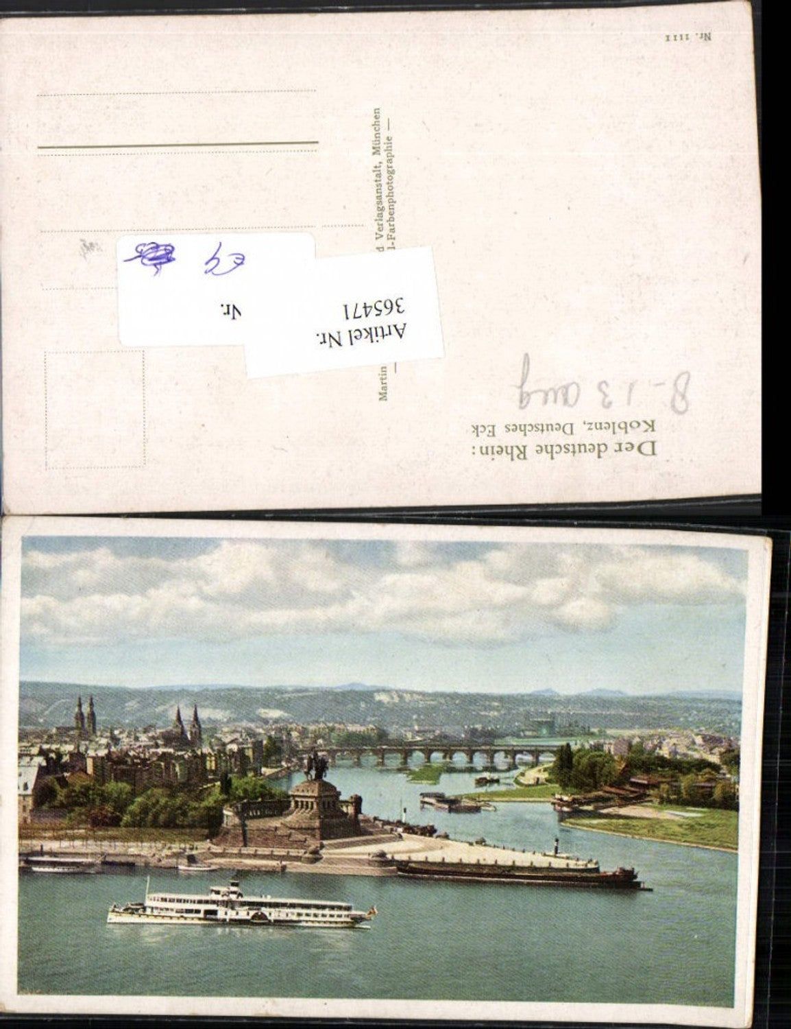 365471,Koblenz am Rhein Teilansicht Deutsches Eck Denkmal Dampfer
