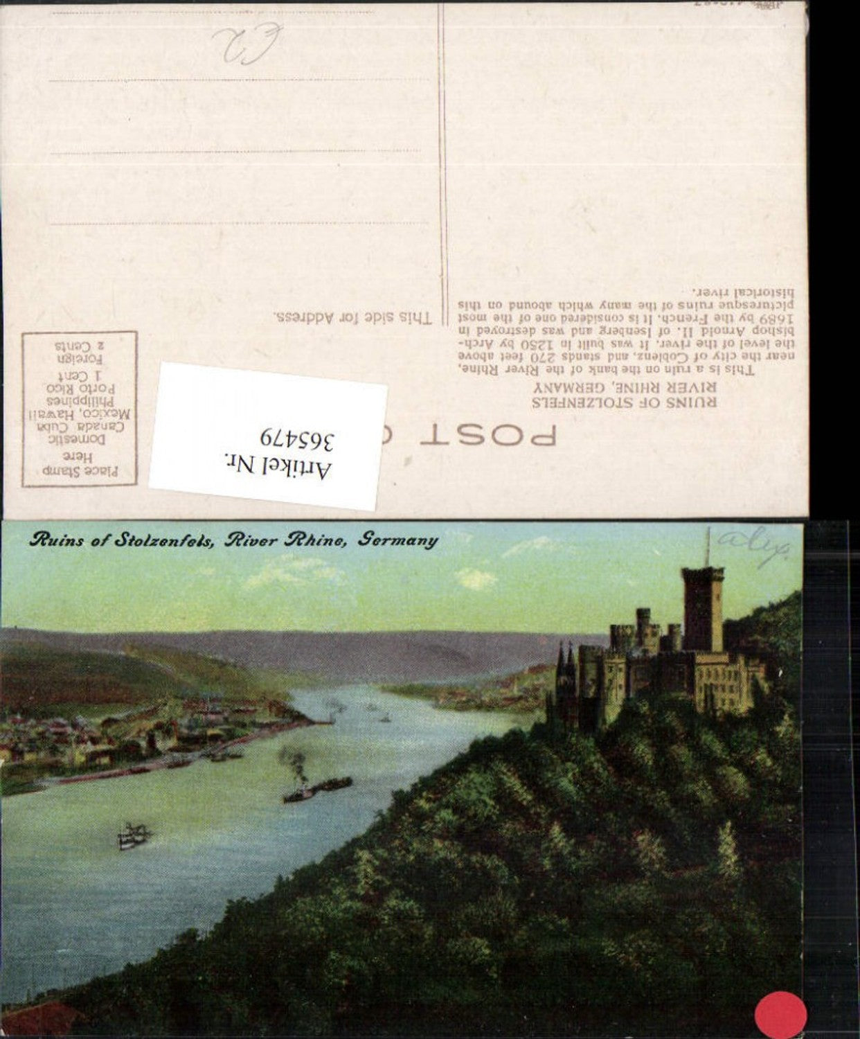 365479,Koblenz Schloss Stolzenfels am Rhein