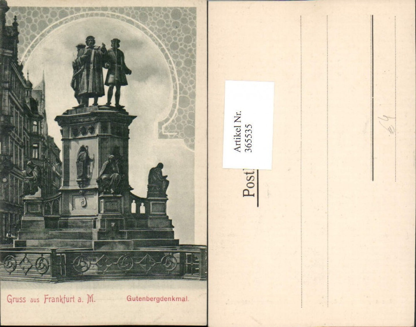 365535,Gruß aus Frankfurt am Main Gutenberg-Denkmal Statue