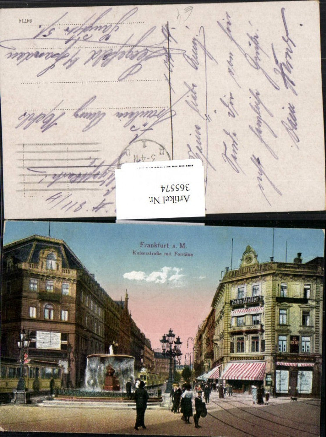 365574,Frankfurt am Main Kaiserstraße m. Fontäne Brunnen