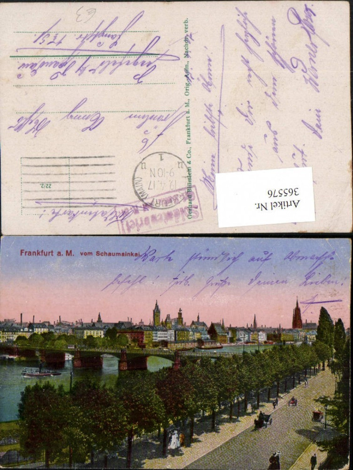 365576,Frankfurt am Main Teilansicht vom Schaumainkai Brücke