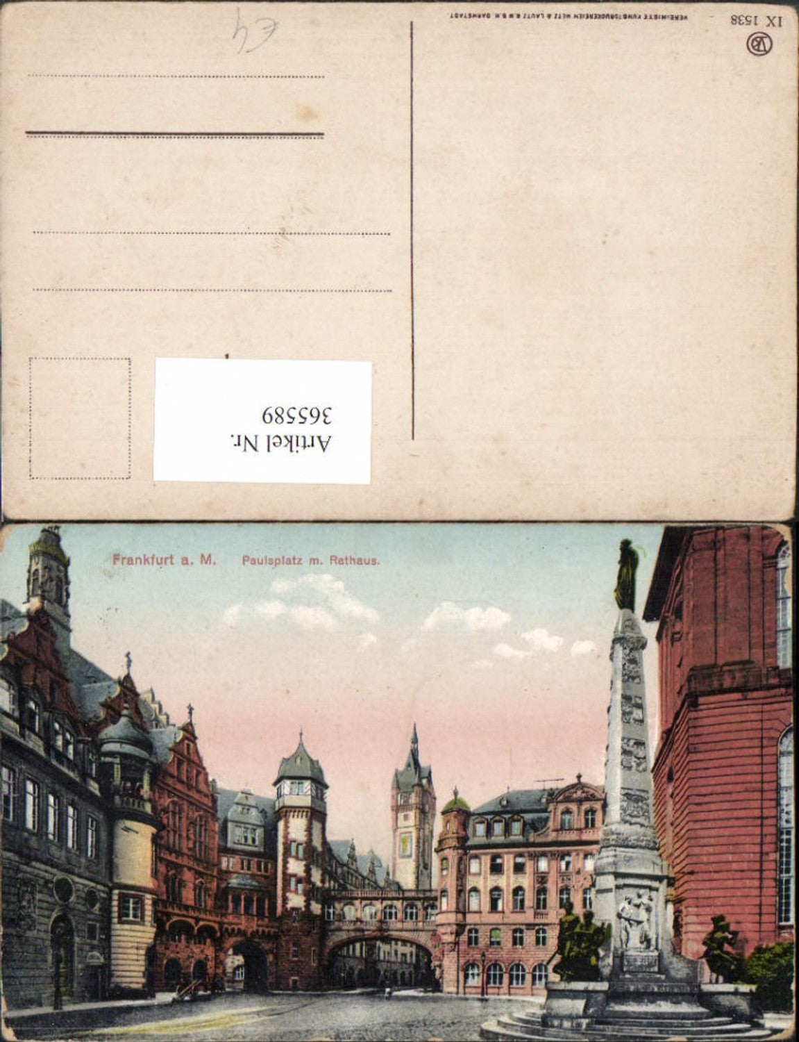 365589,Frankfurt am Main Paulsplatz m. Rathaus Straßenansicht