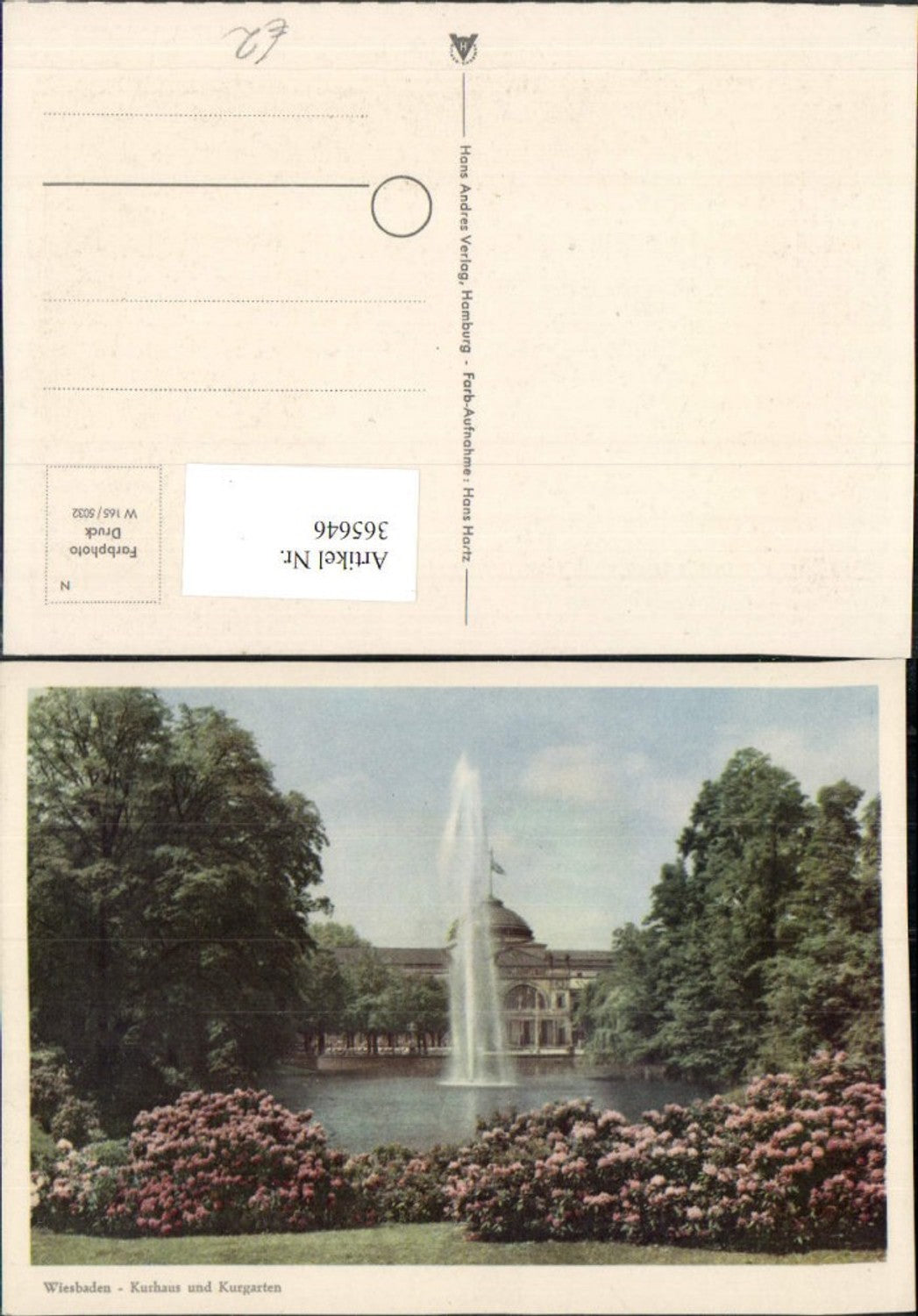 365646,Wiesbaden Kurhaus u. Kurgarten Fontäne