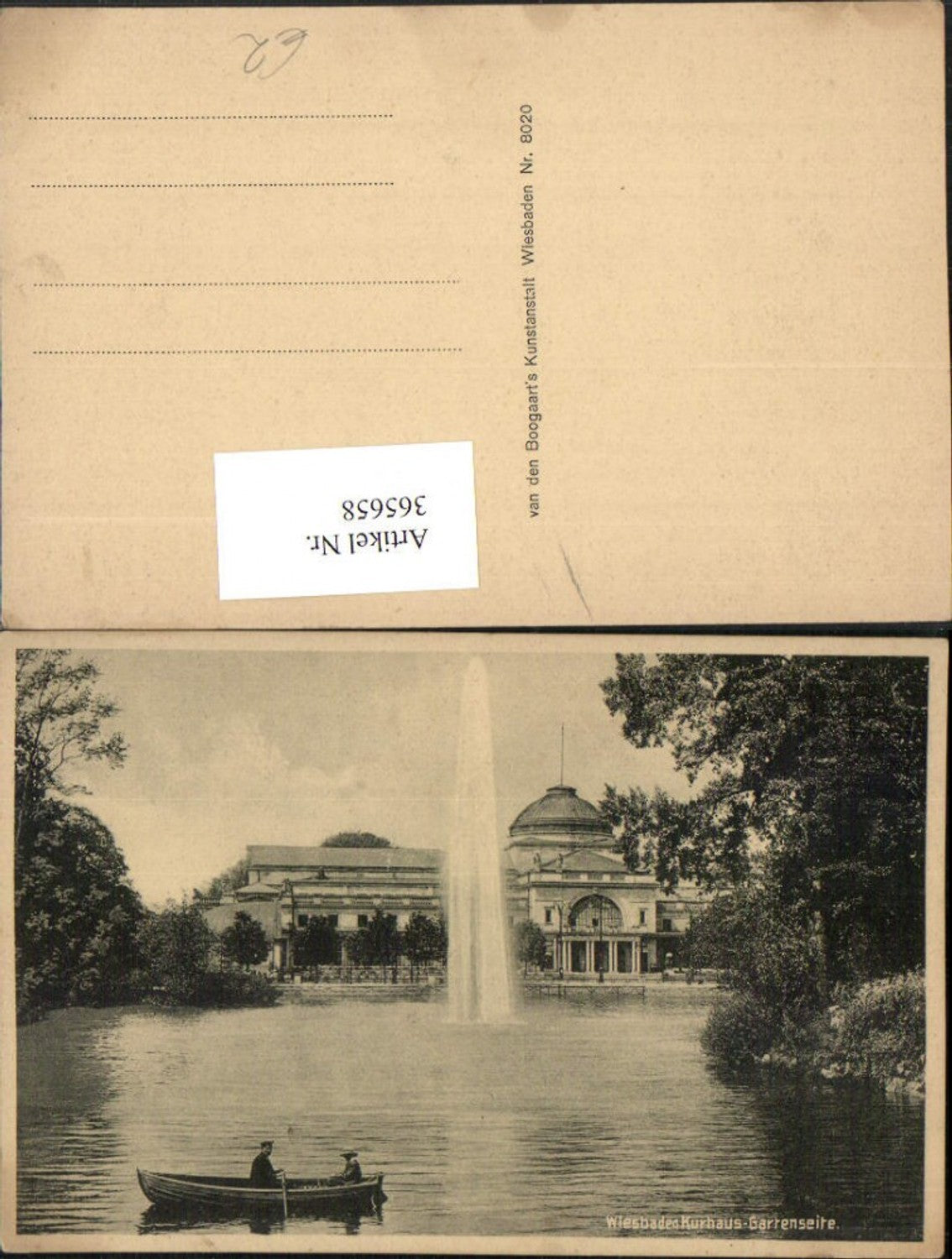 365658,Wiesbaden Kurhaus Kurpark Fontäne Ruderboot