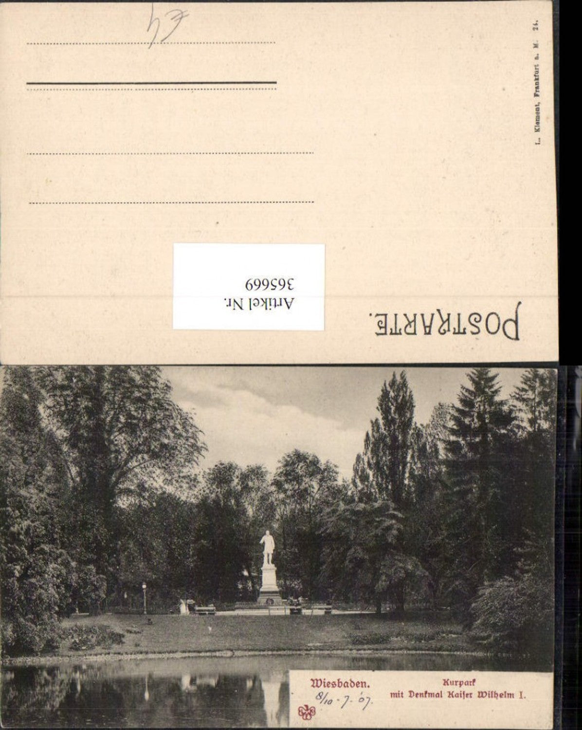 365669,Wiesbaden Kurpark m. Denkmal Kaiser Wilhelm