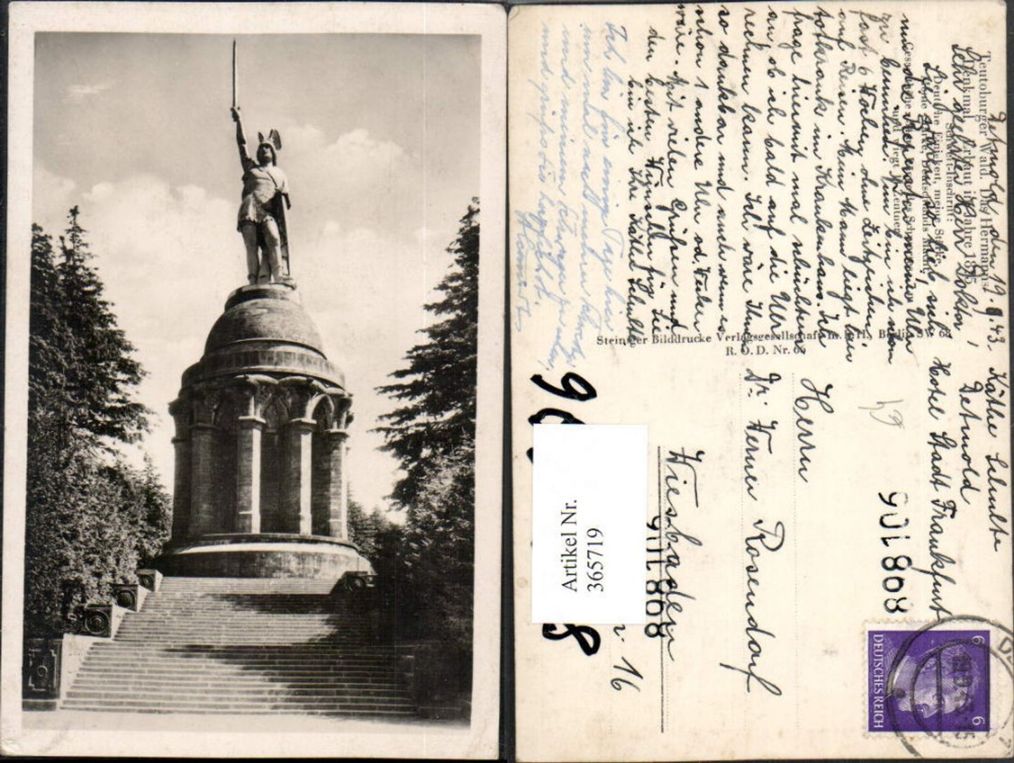 365719,Teutoburger Wald Hermanns-Denkmal Statue b. Detmold