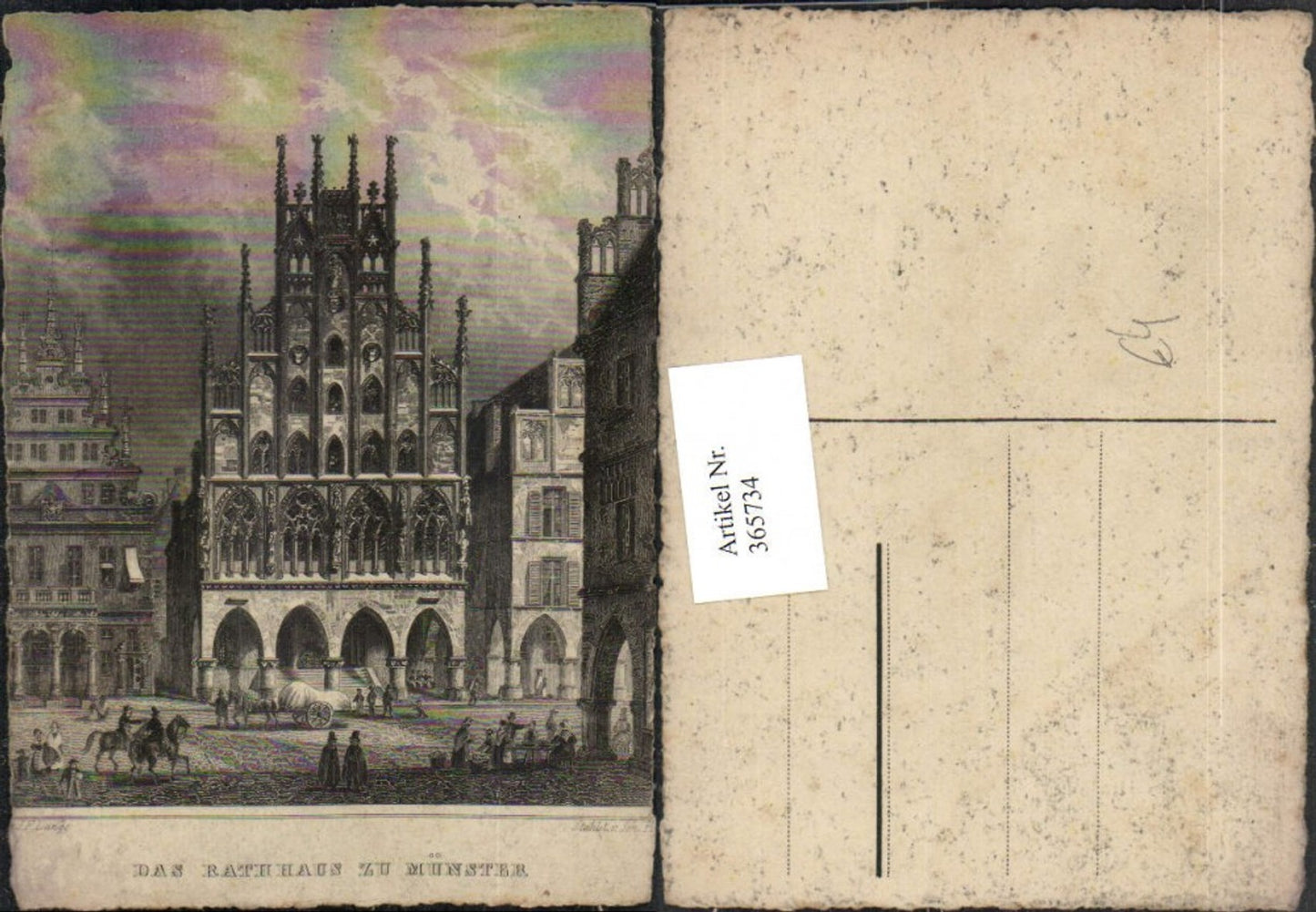 365734,Künstler AK Münster Rathaus