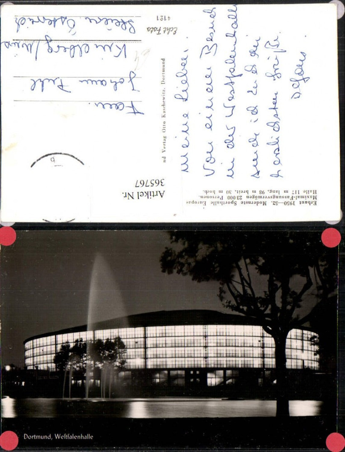 365767,Dortmund Westfalenhalle Gebäude Fontäne