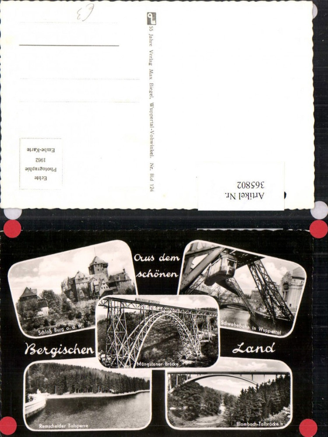 365802,Schloss Burg an d. Wupper Schwebebahn in Wuppertal Talsperre Brücken Mehrbildkarte