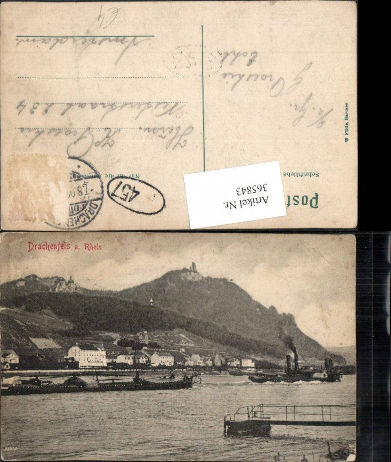365843,Drachenfels am Rhein b. Königswinter Teilansicht Dampfer