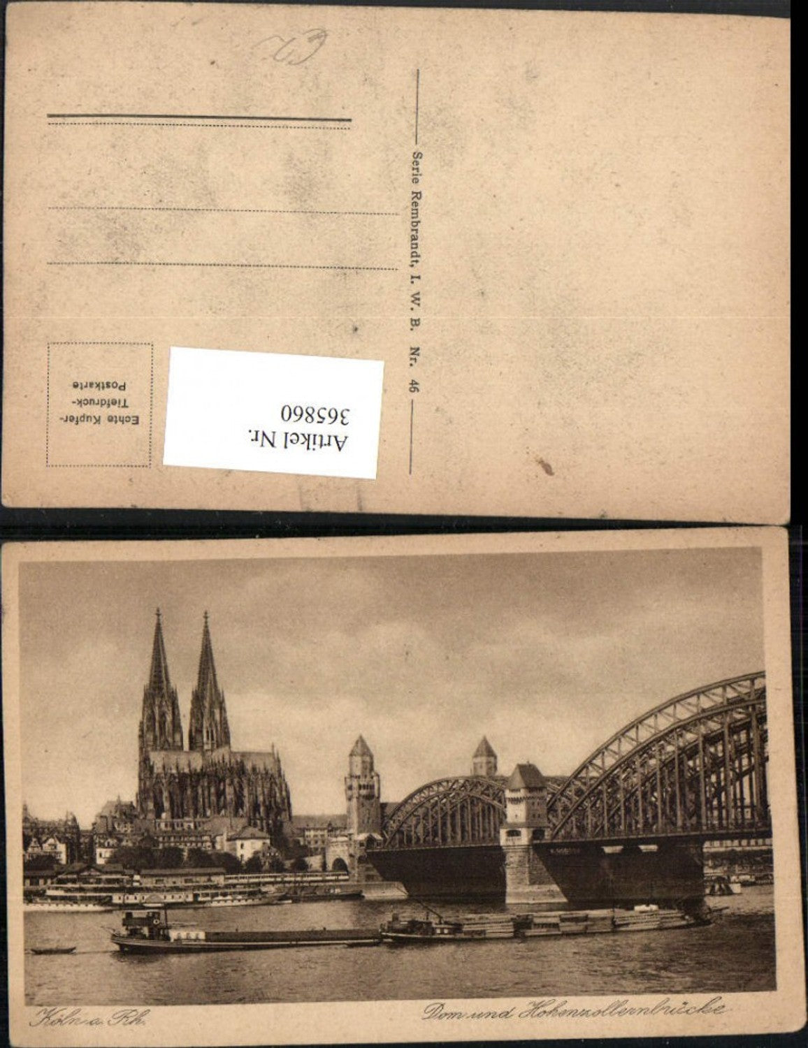 365860,Köln am Rhein Dom Kirche u. Hohenzollernbrücke Brücke