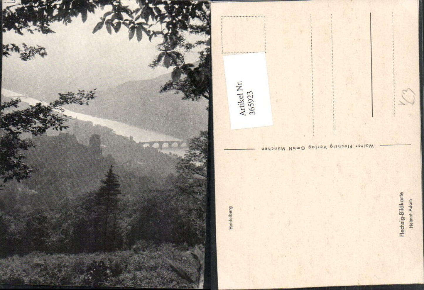 365923,Blick auf Heidelberg Teilansicht Schloss Brücke pub Walter Flechsig