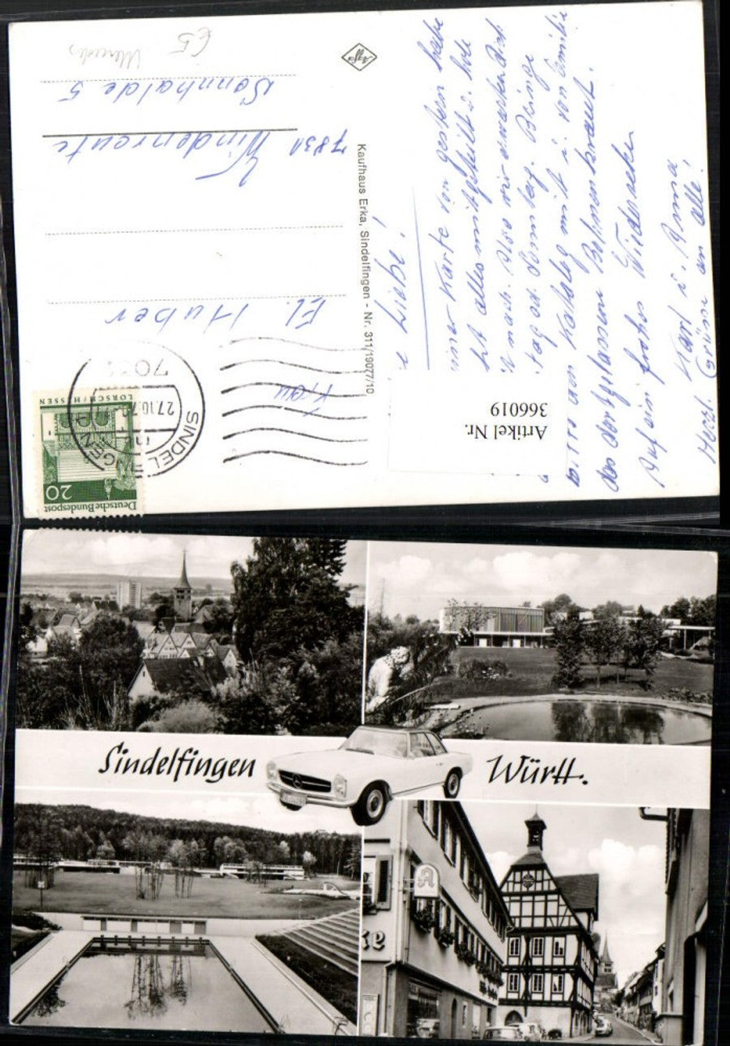 366019,Sindelfingen Teilansicht Schwimmbad Mercedes Mehrbildkarte