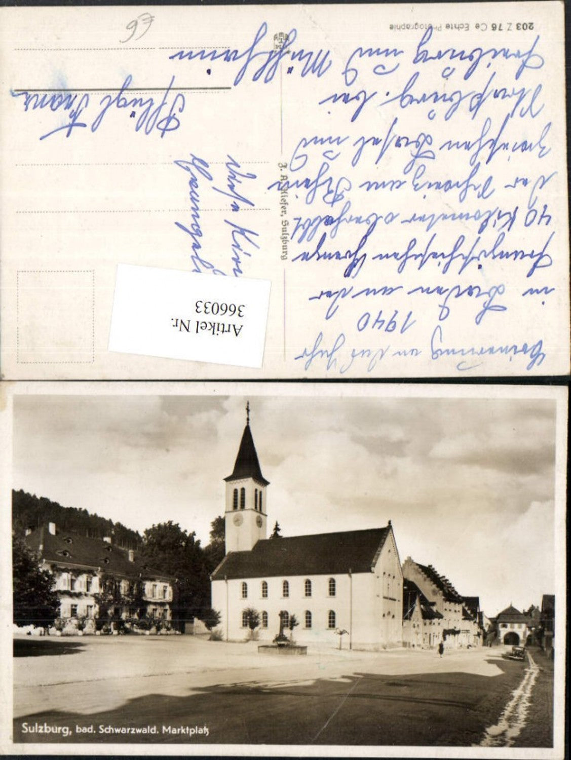 366033,Sulzburg im Schwarzwald Marktplatz Kirche