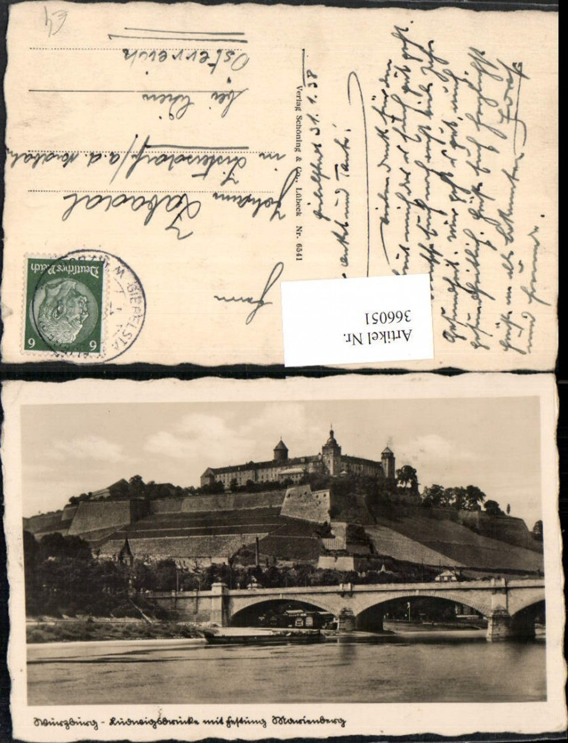 366051,Würzburg Ludwigsbrücke Brücke m. Festung Marienberg