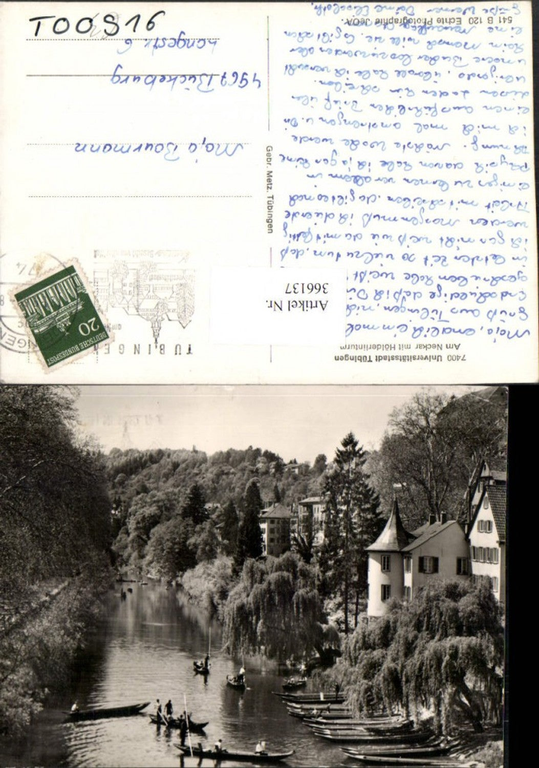 366137,Tübingen am Neckar Hölderlinturm Fluss Zillen