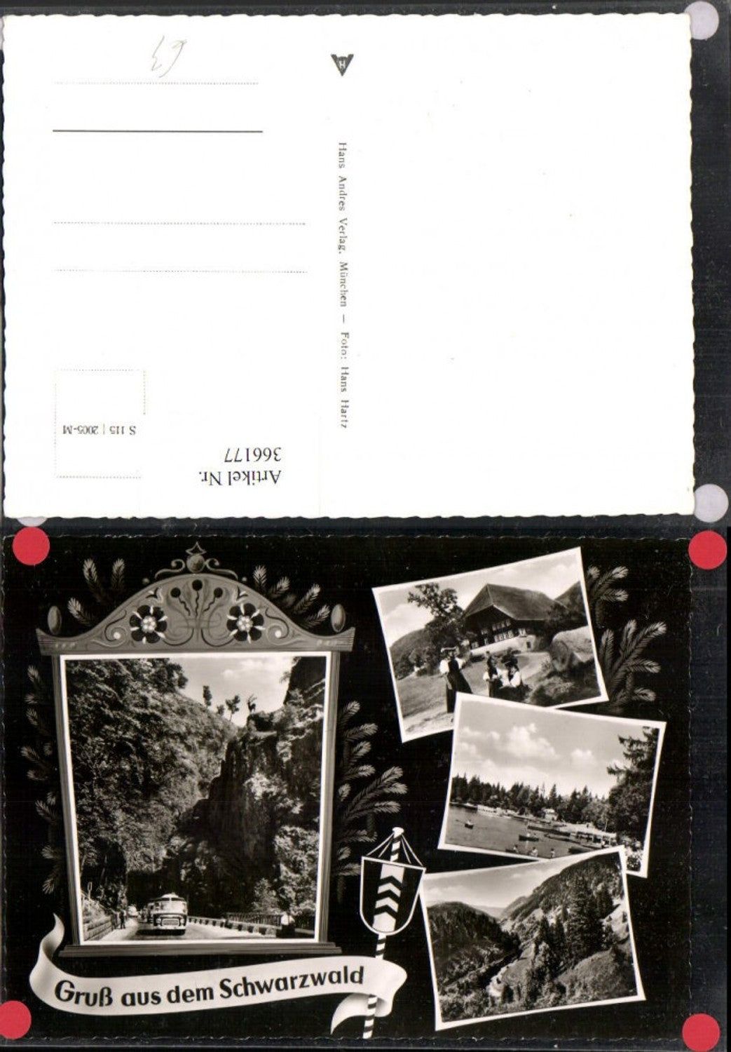 366177,Gruß aus dem Schwarzwald Hirschsprung Schwarzwaldhaus Tracht See Mehrbildkarte