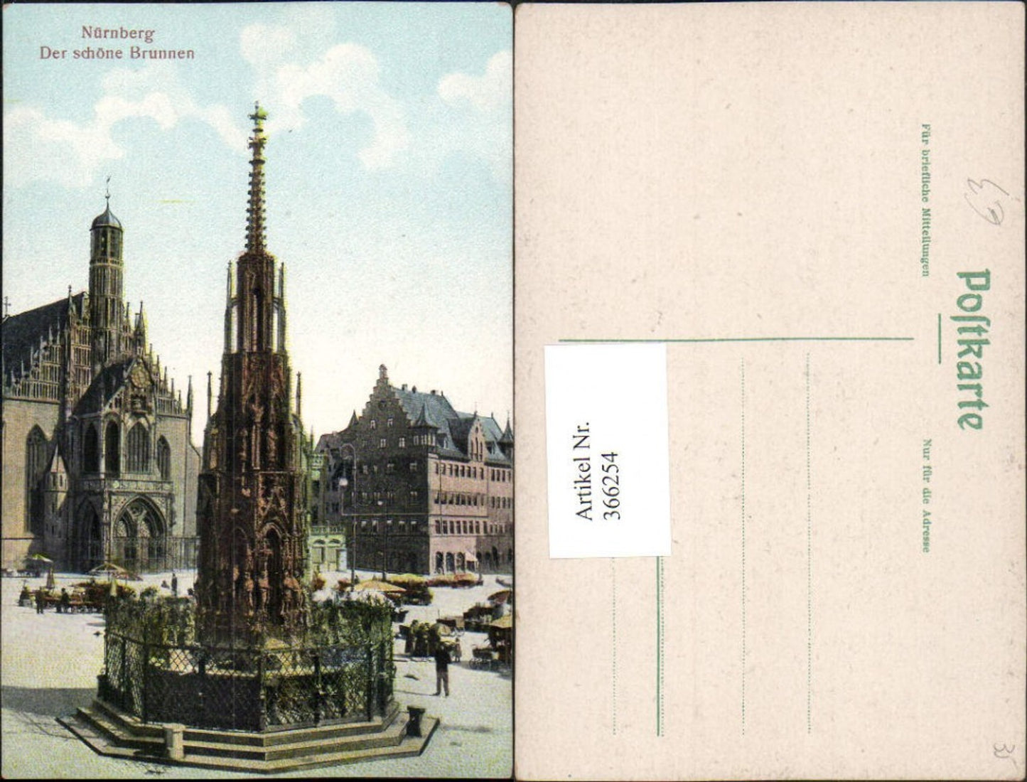 366254, Nuremberg Beautiful Fountain Market Church