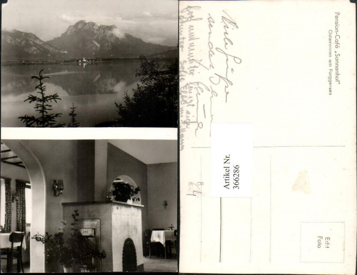 366286,Rieden Osterreinen am Forggensee See Pension Cafe Sonnenhof Mehrbildkarte