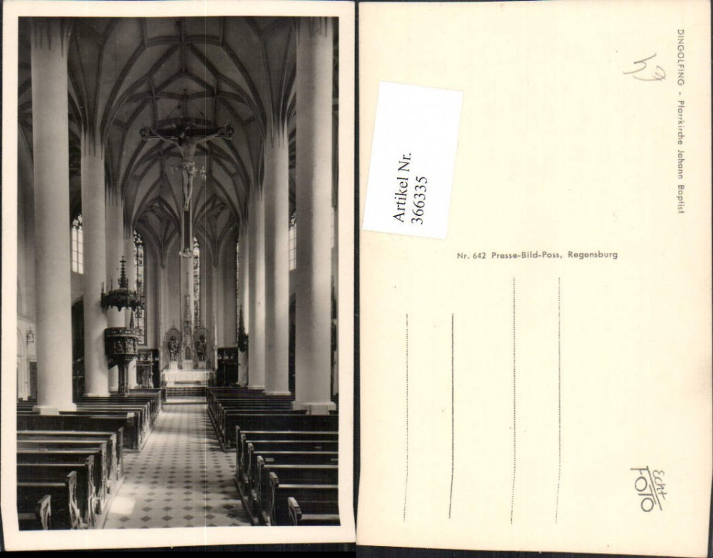 366335,Dingolfing Pfarrkirche Kirche Johann Baptist Innenansicht Kanzel