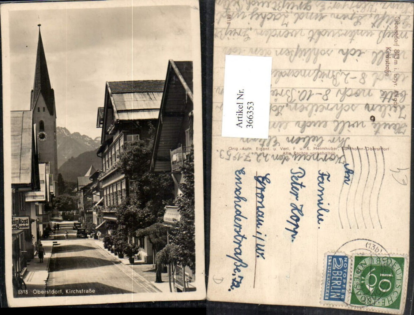 366353,Oberstdorf im Allgäu Kirchstraße Straßenansicht Kirche