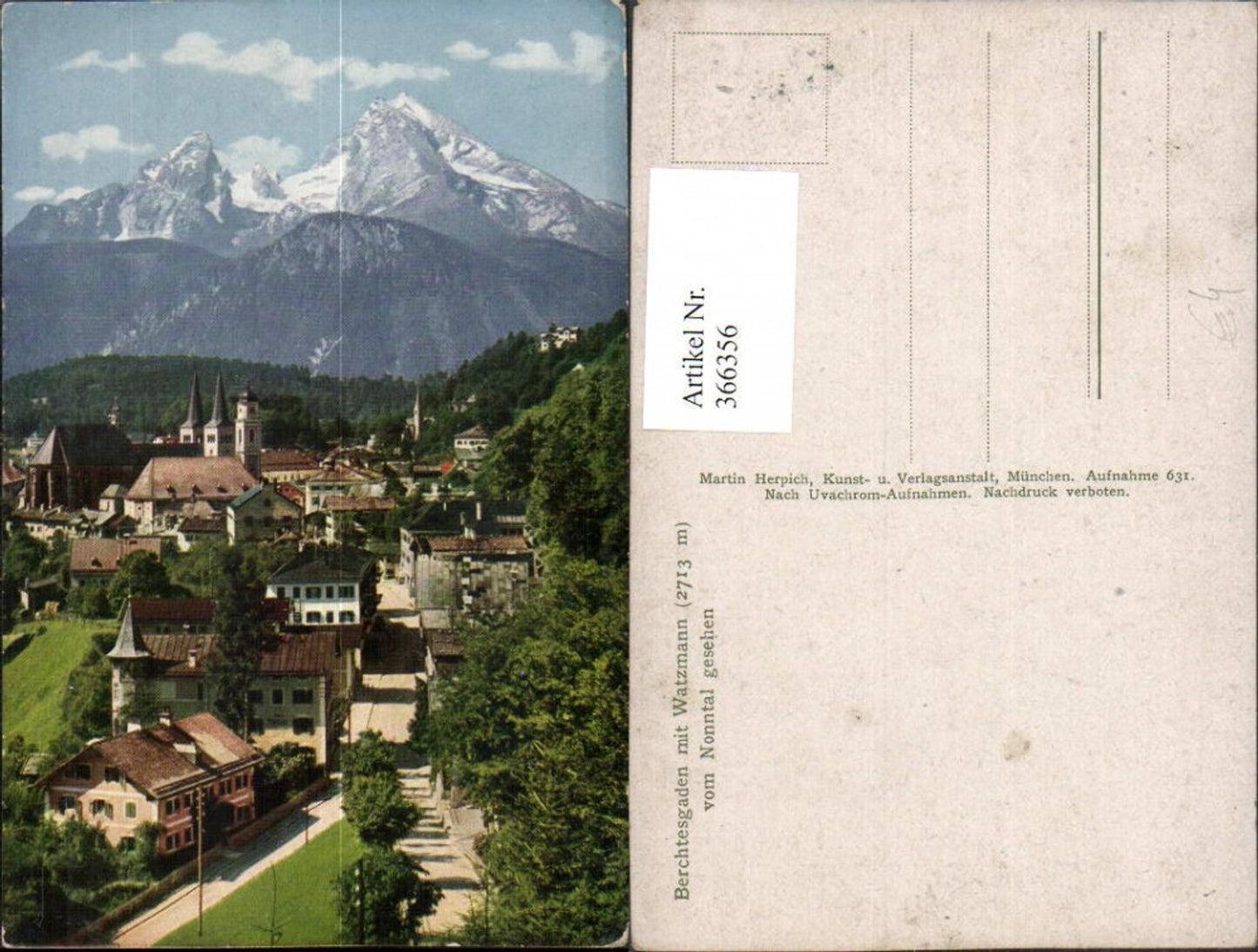 366356,Berchtesgaden Totale m. Watzmann vom Nonntal Bergkulisse