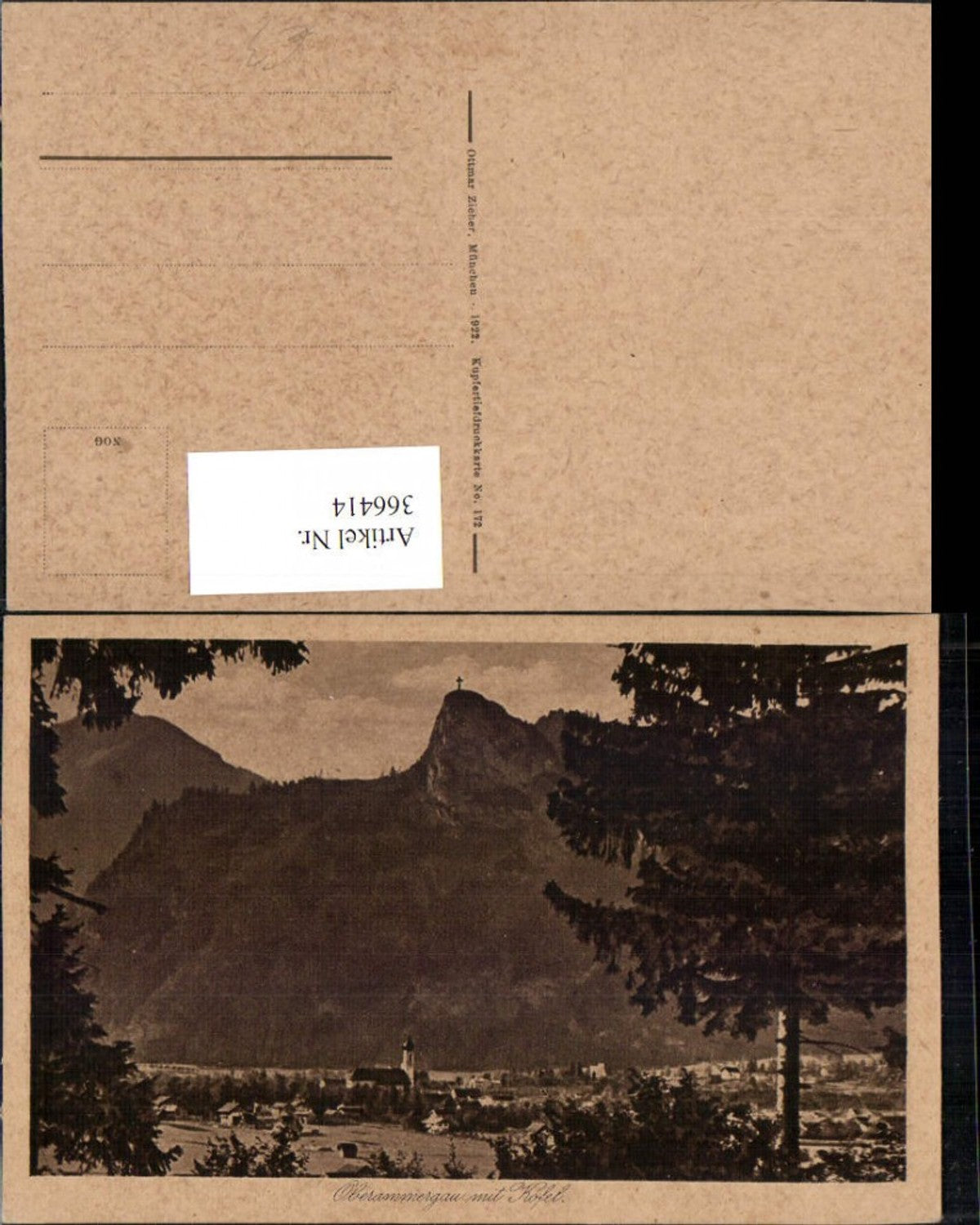 366414,Oberammergau Teilansicht m. Kofel Bergkulisse