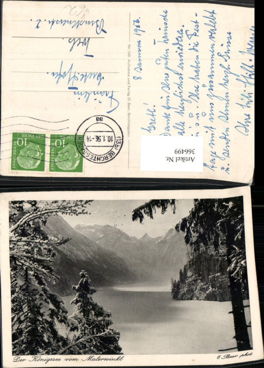 366499,Königssee See vom Malerwinkel b. Schönau Bergkulisse pub Foto O. Beer