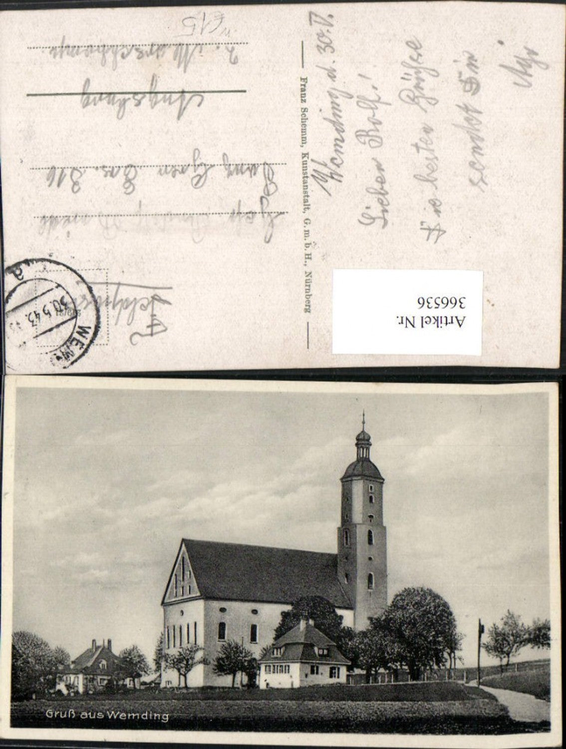366536,Gruß aus Wemding Kirche