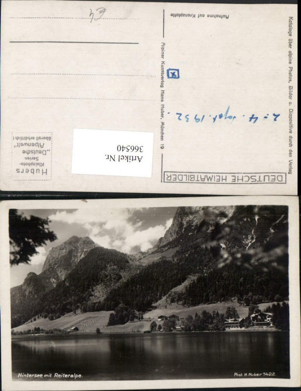 366540, Hintersee See near Ramsau with Reiteralpe mountain scenery, photo H. Huber 1422