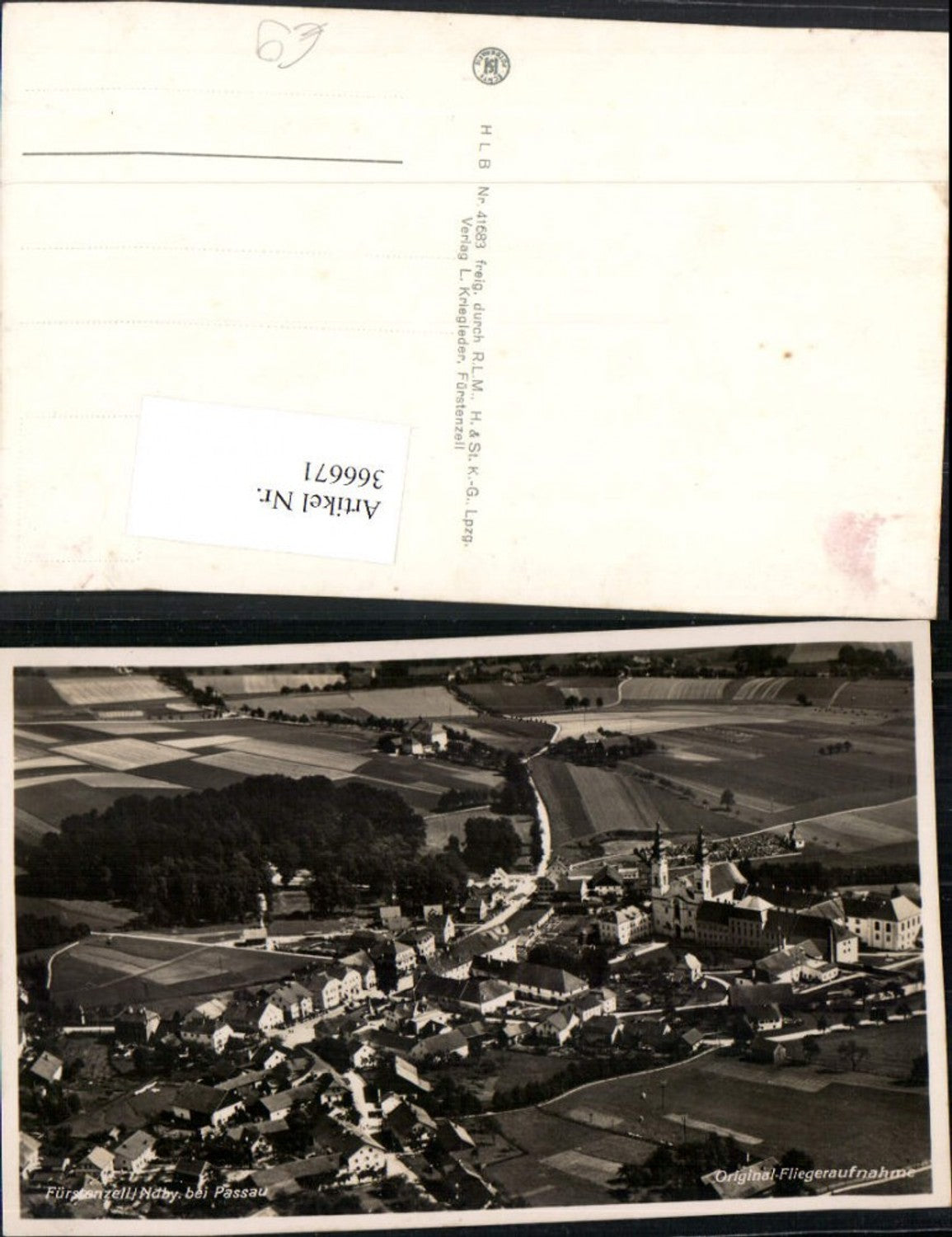 366671,Fürstenzell b. Passau Totale Fliegeraufnahme