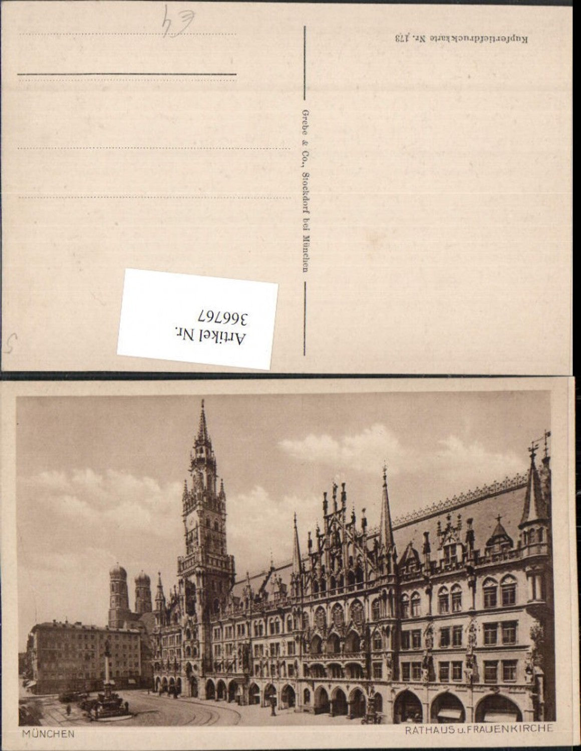 366767,München Rathaus u. Frauenkirche