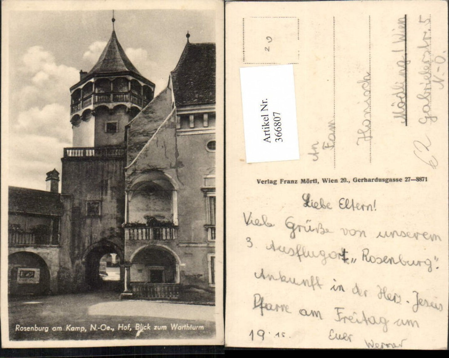 366807,Rosenburg am Kamp Schloss Hof Blick zum Warthturm Turm