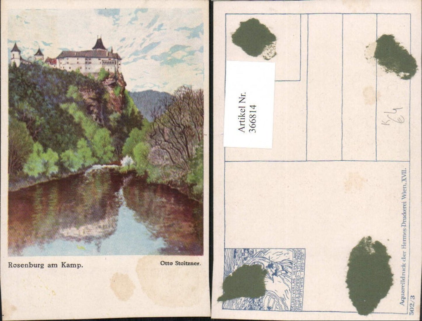 366814,Künstler AK Otto Stoitzner Rosenburg am Kamp Schloss