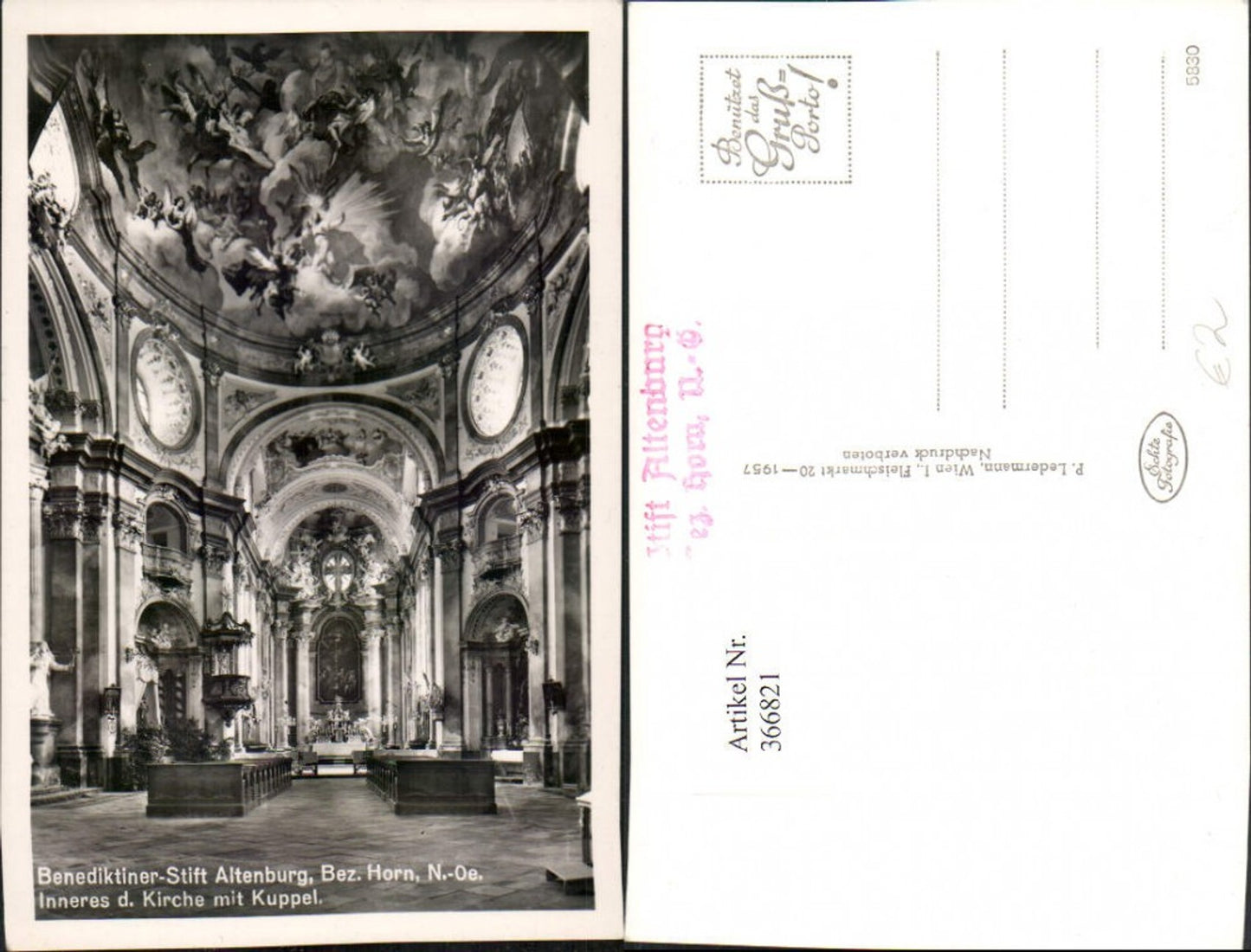 366821,Benediktiner Stift Altenburg b. Horn Kirche Innenansicht Kuppel