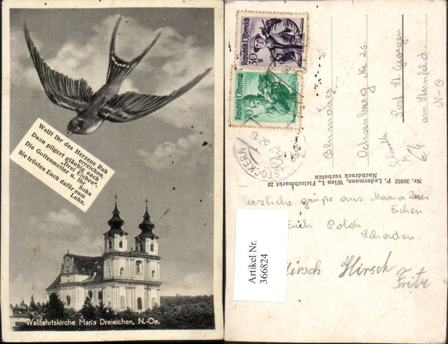 366824,Mold Maria Dreieichen Wallfahrtskirche Kirche Schwalbe Spruch